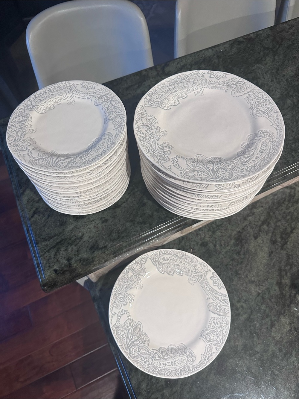 White Paisley Dinner Plates Classic White Dining Set scarlet line pottery barn